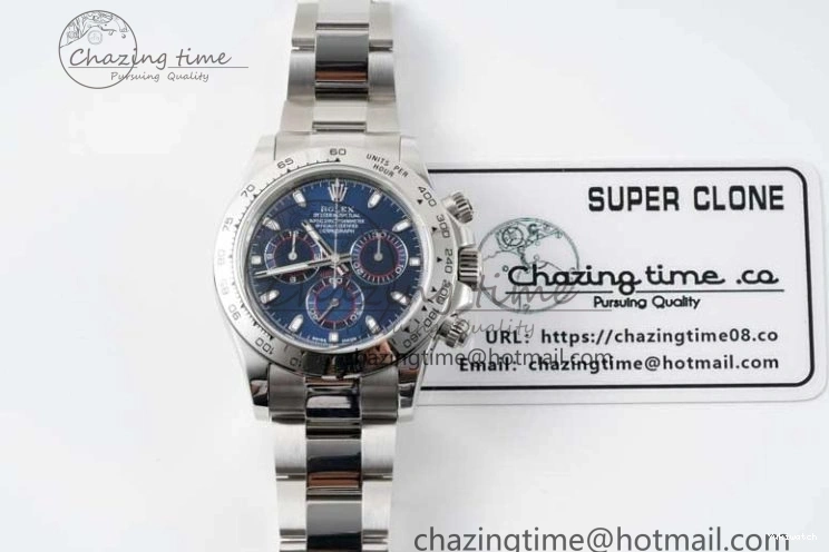116509 on Best Edition Dial Daytona QF Bracelet SA4130 1:1 SS Blue 0112